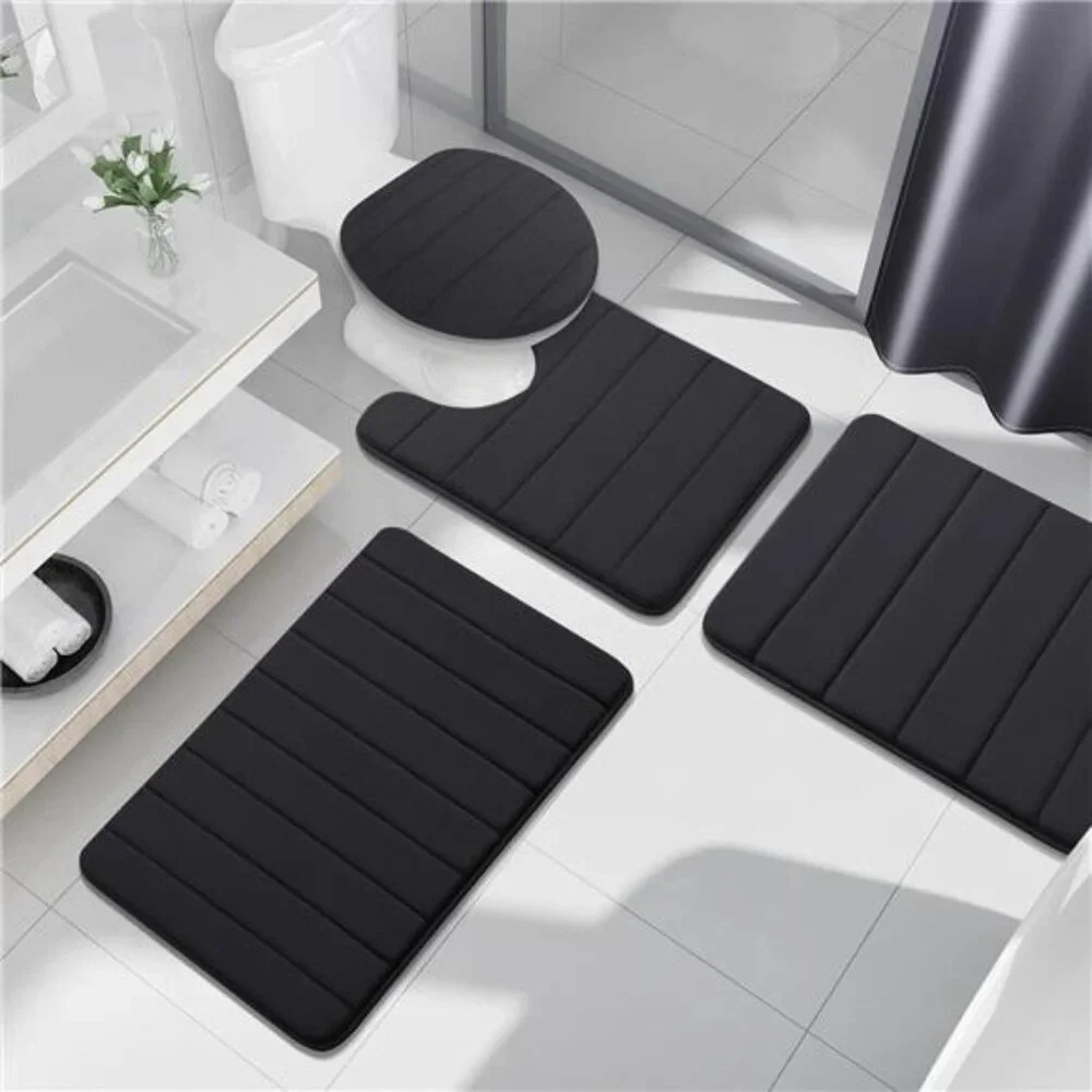 Memory Foam Bath Mat Soft Non Slip Bathroom Rug Water Absorbent Machine Washable